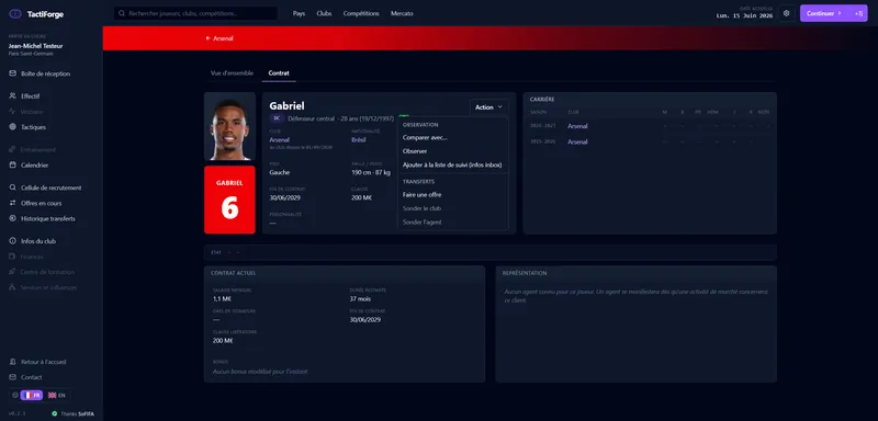 Écran d'observation et de recrutement dans TactiForge
