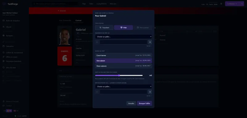 Négociation de transfert dans TactiForge